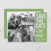 シックなコラージュ日付はがきを保存 案内ポストカード (正面/裏面)