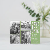 シックなコラージュ日付はがきを保存 案内ポストカード (スタンド正面)