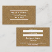 シックなコルクウッドクラフト 紹介カード (正面/裏面)