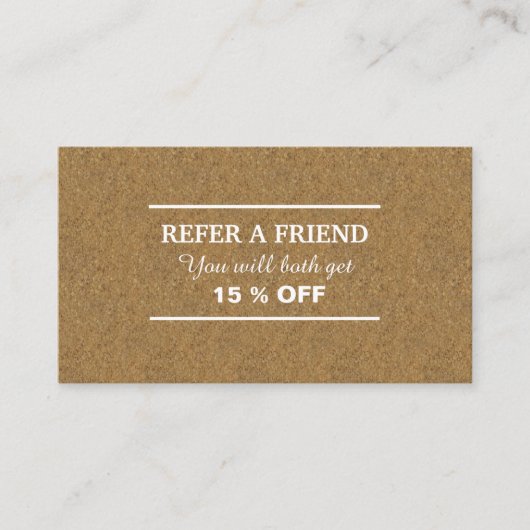 シックなコルクウッドクラフト 紹介カード (正面)