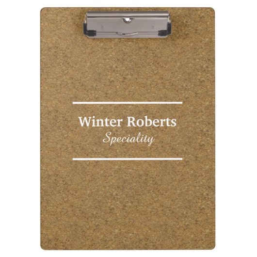 シックなコルクウッド クリップボード (正面)
