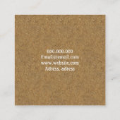 シックなコルクウッド スクエア名刺 (裏面)