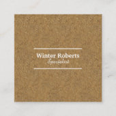 シックなコルクウッド スクエア名刺 (正面)