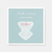 シックなコルセットフローラパーソナルランジェリーブライダルシャワー スタンダードカクテルナプキン (正面)