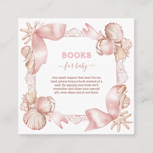 シックなコースタルパールブックスベビー エンクロージャーカード (正面)