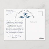 シックなコーストフォト結婚の感謝ポストカード ポストカード (裏面)