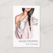 シックなコーヒー美しいファッション名刺 名刺 (正面)