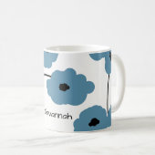 シックなコーヒーMUG_MOD B; UEおよび黒いケシ コーヒーマグカップ (正面右)