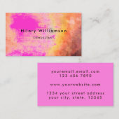 シックなコーラルオレンジホットピンク 名刺 (正面/裏面)