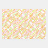 シックなコーラルオレンジ赤面ピンクサークルアートパターン ラッピングペーパーシート (正面3)