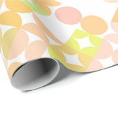 シックなコーラルオレンジ赤面ピンクサークルアートパターン ラッピングペーパー (ロールコーナー)