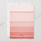 シックなコーラルピンクストライプのトーンオントーンブライダルシャワー 招待状 (裏面)