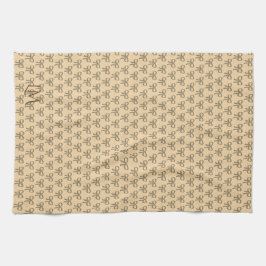 シックなコールドボウパターンクリームベージュ キッチンタオル