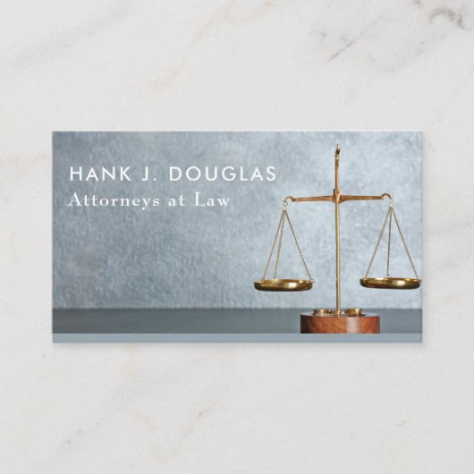 シックなゴールデンとグレーの弁護士の名刺 名刺 (正面)