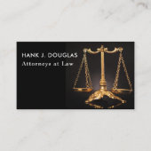 シックなゴールデンとブラックの弁護士の名刺 名刺 (正面)