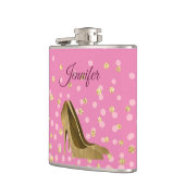 シックなゴールデンスティレトスピンク フラスク (左)