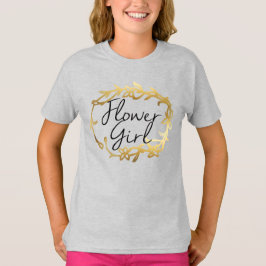 シックなゴールデンフローラフラワーガール Tシャツ