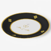 シックなゴールデンブラック&ホワイト結婚ズ ペーパープレート