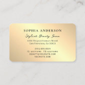 シックなゴールデンロゴスパークリー&パープルアゲートグリッター 名刺 (裏面)