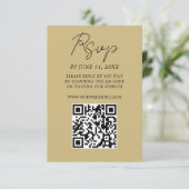 シックなゴールドのイチョウの葉の結婚式RSVPカード 出欠カード (スタンド正面)