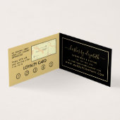 シックなゴールドフォイルの点字美しいメイクアップアーティストロイヤリティ 名刺 (内部)