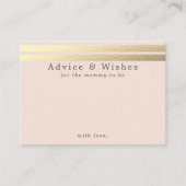 シックなゴールドフォイルストライプ赤面ピンクアドバイスカード エンクロージャーカード (正面)