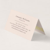 シックなゴールドフォイルストライプ赤面ピンクダブルロイヤリティ 名刺 (裏面)