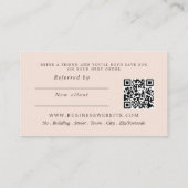 シックなゴールドフォイルストライプ赤面ピンク紹介カード エンクロージャーカード (裏面)