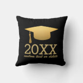 シックなゴールドフォイルトレンディー卒業クラス20XX クッション (裏面)