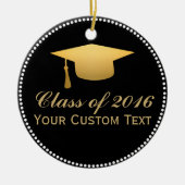 シックなゴールドフォイルトレンディー卒業クラス20XX セラミックオーナメント (正面)