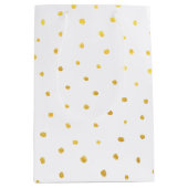 シックなゴールドフォイルドットエレガント ミディアムペーパーバッグ (正面)