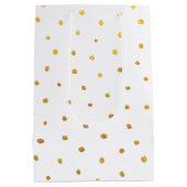 シックなゴールドフォイルドットエレガント ミディアムペーパーバッグ (裏面)