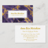 *~*シックなゴールドフォイルパープルマーブルグラ人気があるム 名刺 (正面/裏面)