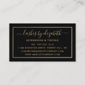 シックなゴールドフォイル美しいメイクアップアーティスト 名刺 (裏面)