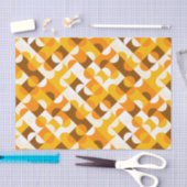 シックなサニーイエローオレンジブラウンサークルアートパターン 薄葉紙 (クラフト)