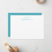 シックなサファイアブルースクリプト ノートカード (正面/裏面インサイチュ)