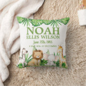 シックなサファリジャングルアニマルズグリーナリーボーイ子供部屋 クッション (ブランケット)