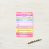 シックなサボテンの水の色のリストを実行する ポストイット (デスク上)