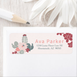 シックなサボテン多肉質ピンクラベル ラベル