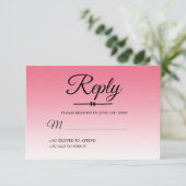 シックなサマーピンクグラデーションスウィート16 RSVP 招待状 (スタンド正面)