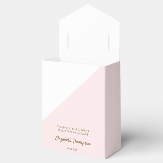 シックなサンキューピンクベビーシャワーピンク金ゴールド フェイバーボックス (オープン)
