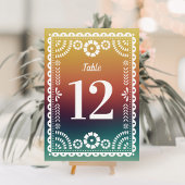 シックなサンセットパペル結婚ピカドのテーブル番号 招待状