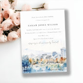 シックなサンノゼ、カリフォルニアの水彩色ベビーシャワー 招待状