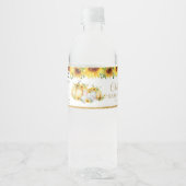 シックなサンフラワーカボチャ象の赤ちゃんシャワーのお気に入り ペットボトルラベル (正面)