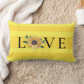 シックなサンフラワーゴールデンイエローラブ ランバークッション (ブランケット)