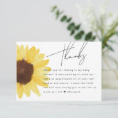 シックなサンフラワーベビーシャワーフローラサンキューカード エンクロージャーカード (スタンド正面)
