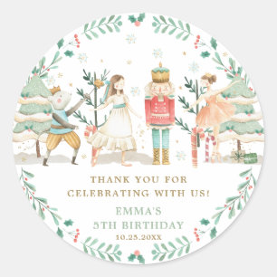 シックなザくるみクラッカーバレエのクリスマス誕生日 ラウンドシール