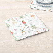 シックなザくるみクラッカーバレエメリークリスマスパーティー ペーパーコースター (アングル)