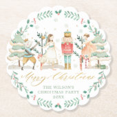 シックなザくるみクラッカーバレエメリークリスマスパーティー ペーパーコースター (正面)