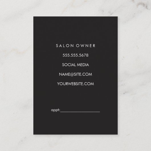 シックなシはっきりしたャーズウォーター色(アポイントメント) 予約カード (裏面)